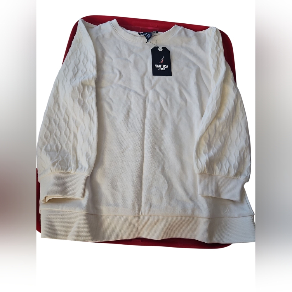 NEW Nautica Cream Crewneck Top